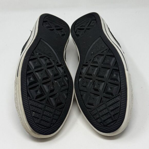 Converse All Star Low Sneakers Mens 10.5 Black Distressed Leather Open Zip Shoes - Picture 15 of 16